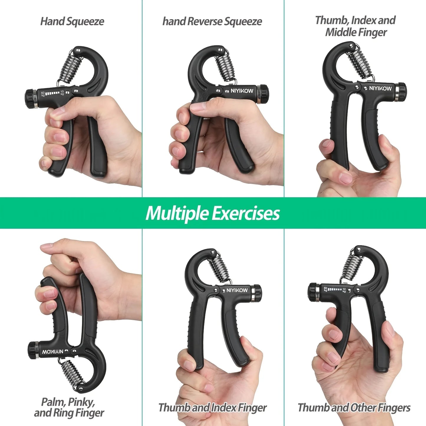 5-60kg Adjustable Hand Grip Strengthener Multi functional Hand Grip Trainer Muscle Building Wrist Forearm Hand Exerciser